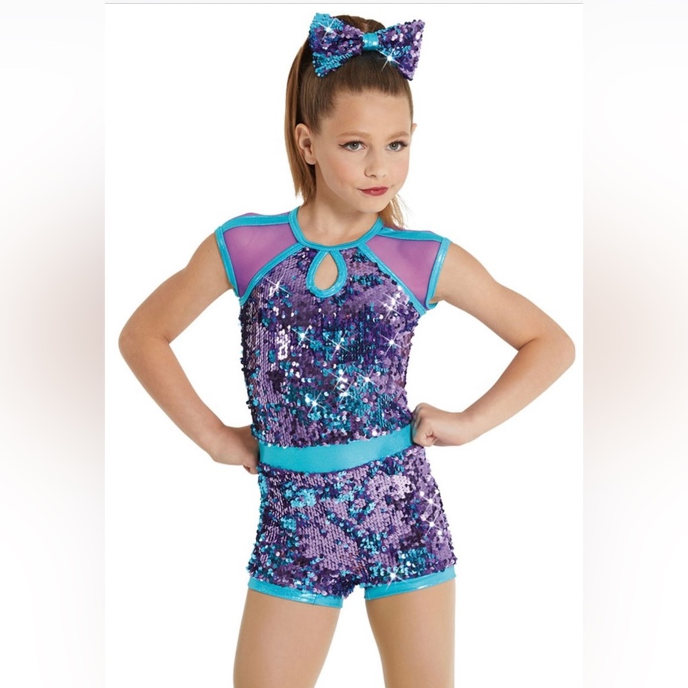 Weissman purple and turquoise sequins costume